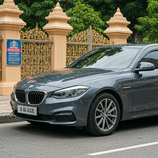 Luxury vehicle window reflecting ancient temple architecture with tropical jungle
