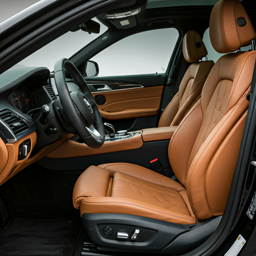 VIP leather interior of Cambodia private car service vehicle